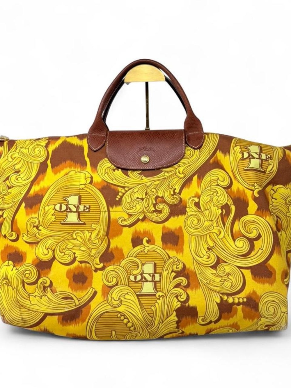 Longchamp X Jeremy Scott Le Pliage “Leopard Flourish“ Travel Bag